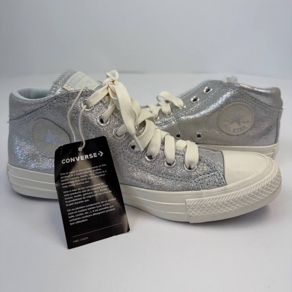 Converse Chuck Taylor All Star Madison Metallic Silver Sneakers‎ Sz 7.5 NWT